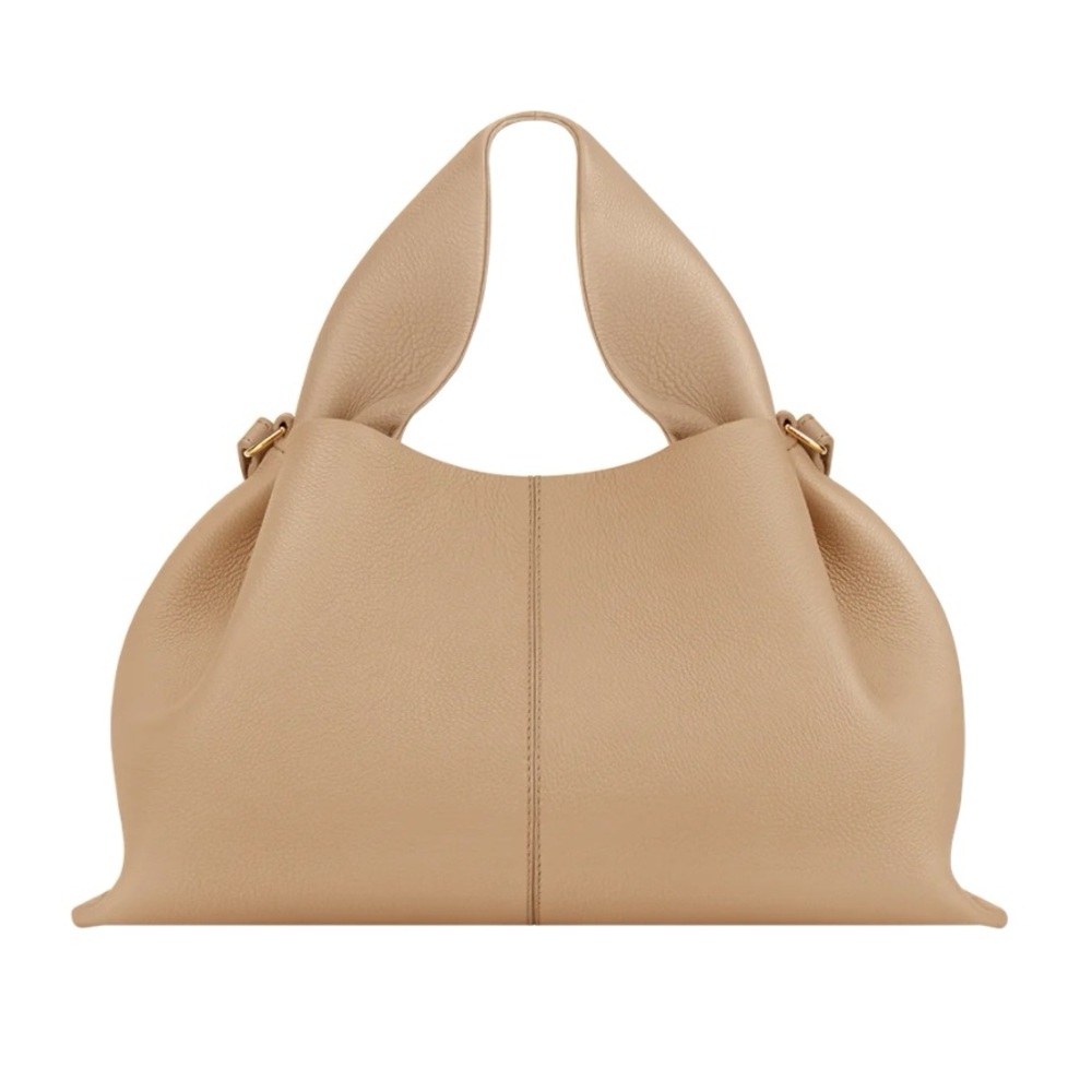 Polene Numéro Neuf edition textured beige bag, size M